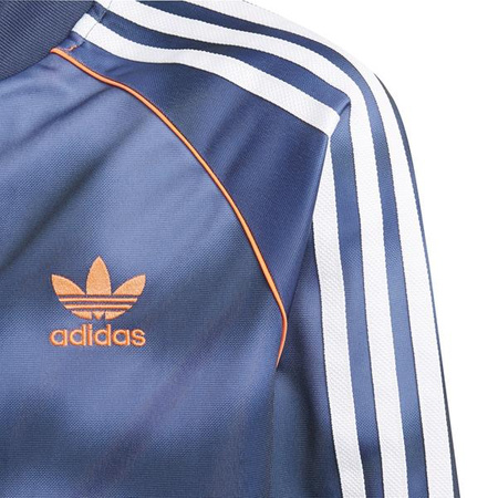 Bluza młodzieżowa Adidas Originals SST TOP rozpinana sportowa z lampasami niebieska (GN4128)