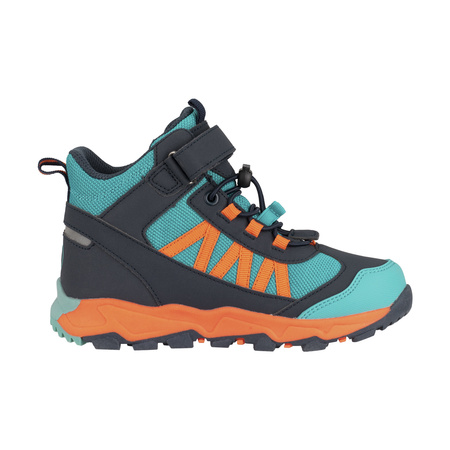 Wodoodporne buty turystyczne dziecięce dla chłopca/dziewczynki Trollkids Kids Tronfjell Hiker Mid atlantic blue/dark navy/glow orange (476-197)