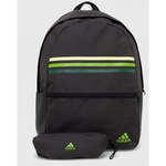 Plecak szkolny damski/męski adidas Classic Horizontal 3-Stripes sportowy z piórnikiem czarny (HY0743)