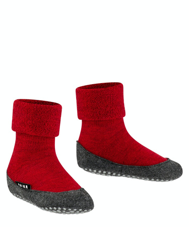 Wyprzedaż - Kapcie dziecięce z wełną merino FALKE Cosyshoe Teens SO CP fire antypoślizgowe (10560-8150)