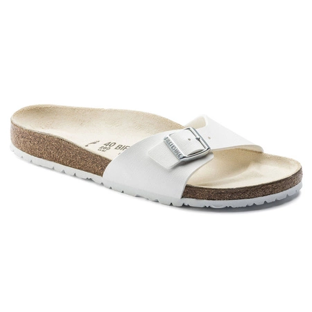 Klapki damskie Birkenstock Madrid Birko-Flor White białe narrow wąskie (0040733)