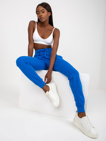 Wyprzedaż - Ciemnoniebieskie dresowe spodnie basic jogger   (B-005.56)