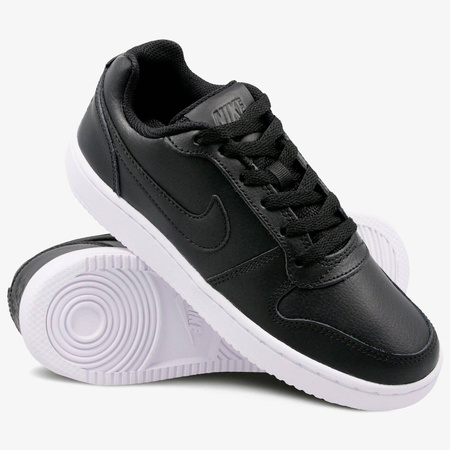 Wyprzedaż - Sneakersy damskie skórzane Nike Ebernon Low buty sportowe czarne (AQ1779-001)