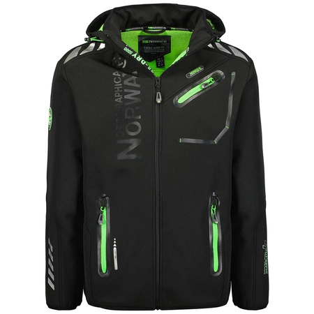 Kurtka softshell męska Geographical Norway ROYAUTE BLACK / GREEN DB MEN 068 BLACK / GREEN (WY8026H/GN-NOIR / VERT)