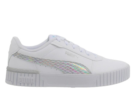 Buty sportowe damskie Puma Carina 2.0 Mermaid Jr modne trampki sneakersy białe (389742-01)