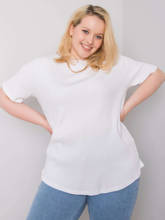 Biała bluzka plus size w prążek (RV-BZ-6323.92)