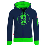 Bluza z kapturem dziecięca TrollKids Kids Sortland Jacket navy/green z kieszeniami granatowa (139-100)