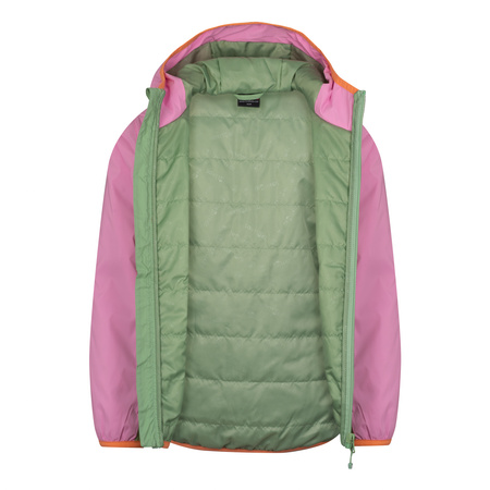 Kurtka ultralekka przejściowa dziecięca dla chłopca/dziewczynki Trollkids Kids Halsafjord Jacket pistachio green/wild rose/papaya (616-353)