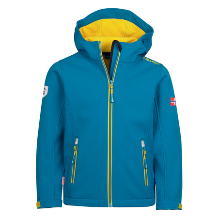 Kurtka softshell dziecięca dla chłopca/dziewczynki Trollkids Kids Trollfjord Jacket atlantic blue/ginger (161-197)