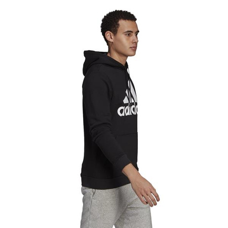 Bluza męska z kapturem Adidas Performance M BL FL HD typu kangurka ze ściągaczami czarna (GK9220)