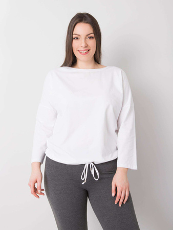 Biała bluzka plus size z bawełny (RV-BZ-6294.06P)