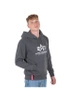 Bluza sportowa męska Alpha Industries Basic Hoody kangurka logo odblaskowe szara (178312-597)