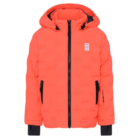 Wyprzedaż - Kurtka zimowa puchowa dziecięca Lego Wear Kid's Jipe 706 Jacket z kapturem pomarańczowa (22879-302)
