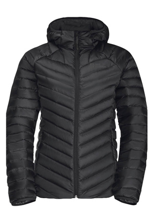 Kurtka zimowa damska Jack Wolfskin PASSAMANI DOWN HOODY W z kapturem czarna (1207101_6000)