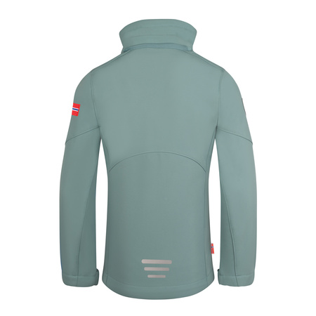 Kurtka softshell dziecięca dla dziewczynki Trollkids Girls Balestrand Jacket glacier green/orchid (617-325)