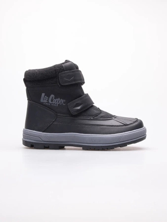 Buty zimowe dziecięce Lee Cooper black ocieplane śniegowce na rzepy czarne (LCJ-23-01-2057K)