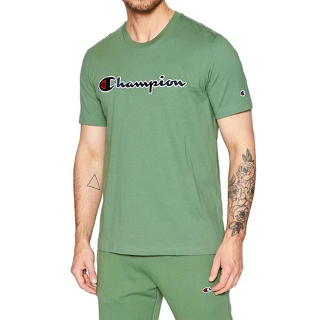 Męski T-shirt Champion Rochester z okrągłym dekoltem zielony (217814GS098)