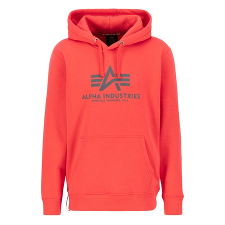 Bluza sportowa męska Alpha Industries Basic Hoody z regulowanym kapturem kangurka czerwona (178312-711)