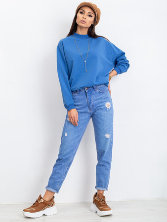 Wyprzedaż - Niebieska bawełniana bluza basic (RV-BL-5185.73P)