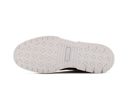 Wyprzedaż - Sneakersy damskie Puma Mayze Lth skórzane sportowe białe z wysoką platformą (381983-01)