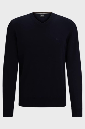 Sweter z dekoltem w serek BOSS Pacello-L BLU (50506042-404)