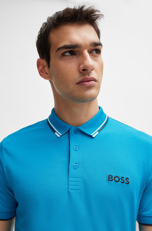 Koszulka Polo męska Boss Paddy Pro Turquoise/Aqua regular fit turkusowa (50469102-442)