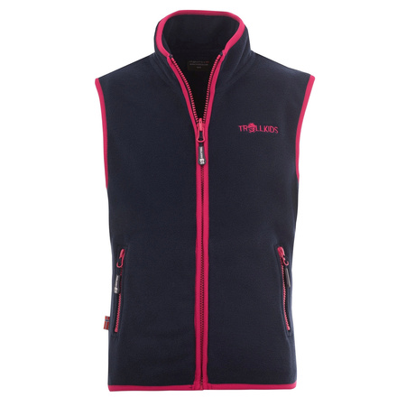 Kamizelka polarowa dziecięca dla chłopca/dziewczynki Trollkids Kids Arendal Vest navy/pink (134-114)