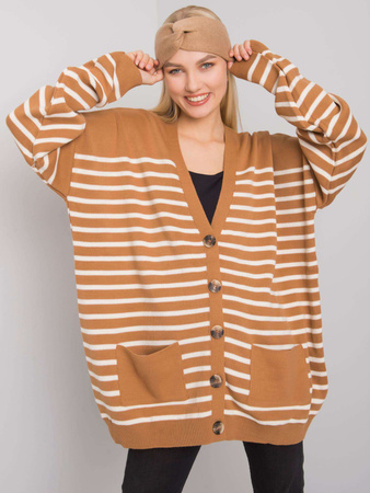 Camelowy sweter na guziki (FE-SW-3346.56P)