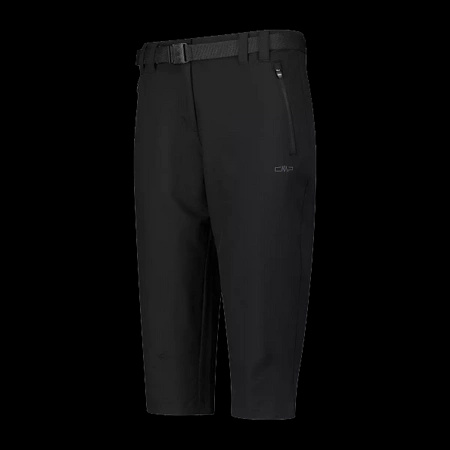 Wyprzedaż - Spodnie trekkingowe damskie CMP Woman Capri trzy czwarte czarne (3T51246/U901)