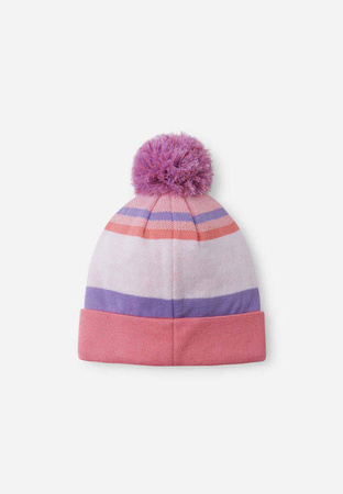 Czapka sportowa dziecięca Reima Beanie Taasko Sunset Pink  Junior na zimę z pomponem różowa (5300058A-4371)