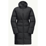 Kurtka damska czarna puchowa Jack Wolfskin FROZEN LAKE COAT W black Down Insulated wiatroszczelna (1206132_6000)