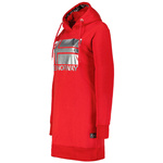 Wyprzedaż - Długa bluza damska z kapturem Geographical Norway Fabienne Red DB Lady czerwona (WW4561F/GNO-RED)