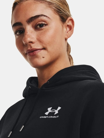 Bluza z kapturem damska UNDER ARMOUR Essential Fleece Oversized czarna (1379495-001)