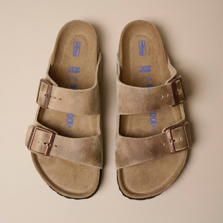 Klapki Birkenstock Arizona Soft Footbed Oiled Leather Tabacco Brown regular szerokie damskie/męskie (0552811)