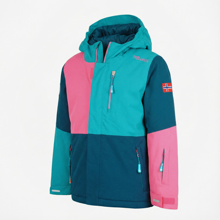 Kurtka z kapturem zimowa dziecięca Trollkids Kids Hallingdal Jacket outdoorowa wielokolorowa (226-123)