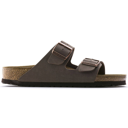 Klapki skórzane damskie/męskie Birkenstock Arizona Birkibuc regular szerokie brązowe (0151181)