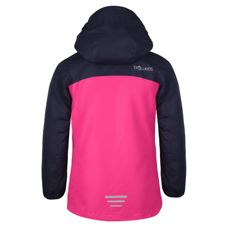 Kurtka przeciwdeszczowa dziecięca dla dziewczynki Trollkids Girls Nusfjord Jacket navy/magenta (421-114)