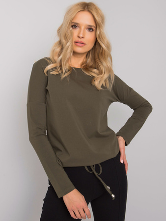 Khaki bluzka basic z długim rękawem (RV-BZ-5122.02P)