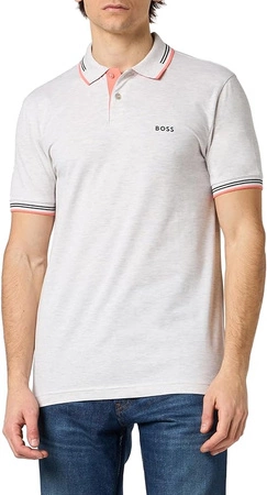 Koszulka Polo męska BOSS Paul Light/Pastel Grey slim fit szara (50506193-056)