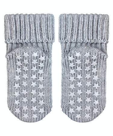 Wyprzedaż - Skarpetki niemowlęce antypoślizgowe FALKE Cotton Catspads SO CP light grey (10603-3400)
