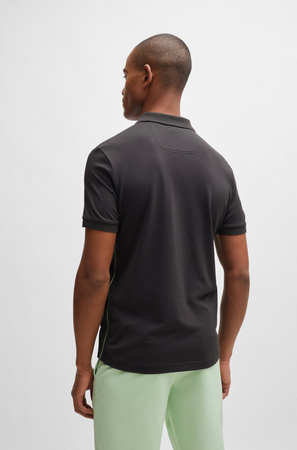 Wyprzedaż - Koszulka Polo męska BOSS Paule Charcoal slim fit czarna (50512789-016)