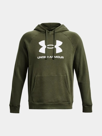Wyprzedaż - Bluza z kapturem sportowa męska Under Armour UA Armour Fleece Big Logo HD zielona (1379743-390)