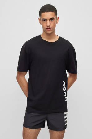 Koszulka na lato męska T-shirt Hugo Boss bawełniana czarna (50493727-002)