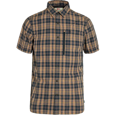 Koszula z krótkim rękawem męska Fjällräven Abisko Hike Shirt SS M Dark Navy-Buckwheat Brown (F82268-555-232)