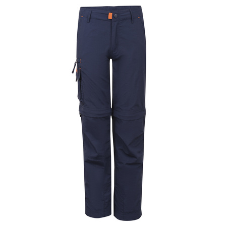 Spodnie trekkingowe dziecięce TrollKids Kids Oppland Pants Slim Fit navy/orange odpinane nogawki granatowe (111-100)