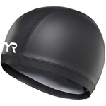 Wyprzedaż - Czepek pływacki damski/męski TYR Warmwear Adult Swim Cap basonowy kąpielowy czarny (LCSLYC/001)