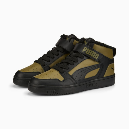 Buty męskie Puma Rebound Mid Strap WTR Winter Burnt Olive Black z futerkiem (386376-02)