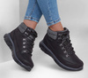 Buty zimowe damskie Skechers Synergy Cool Seeker wysokie sneakersy z mikroskóry czarne (167425-BLK)