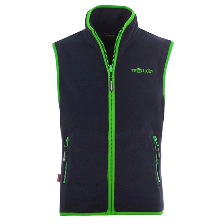 Kamizelka polarowa dziecięca dla chłopca/dziewczynki Trollkids Kids Arendal Vest navy/viper green (134-100)