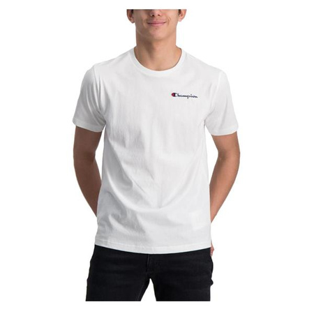 Chłopięcy T-shirt Champion Legacy z okrągłym dekoltem w kolorze białym (305955WW001)